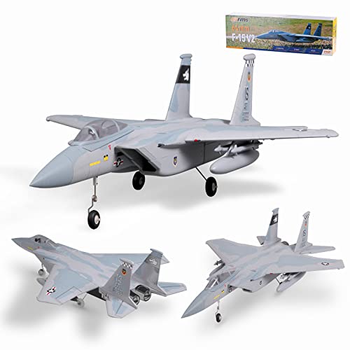 FMS Rc Plane 4 Channel Remote Control Airplane 64mm F-15 Eagle V2 Ducted Fan EDF Easy to Fly Rc Planes for Adults PNP (No Radio, Battery, Charger)