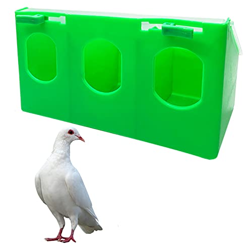 kathson Pigeon Feeder Bird Cage Feeder Seed Cup Dove Bird Poultry Hanging Plastic Slot Feeder for Cage