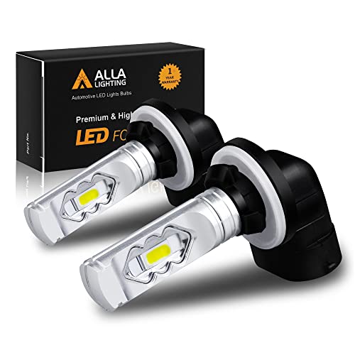 Alla Lighting 3800lm 889 881 LED Fog Light Bulbs, 6000K Xenon White Xtreme Super Bright H28 886 888 894 896 898 ETI 56-SMD, (Set of 2)