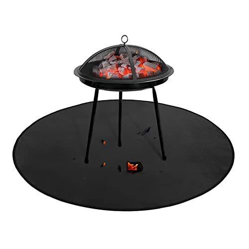 Fire Pit Mat 48 Inch Round, Grill Mats for Outdoor Grill Deck Protector High Temperature Resistance Protects Deck Garden Grass Fireproof Mat BBQ Mat Grill Floor Mat Patio Mat