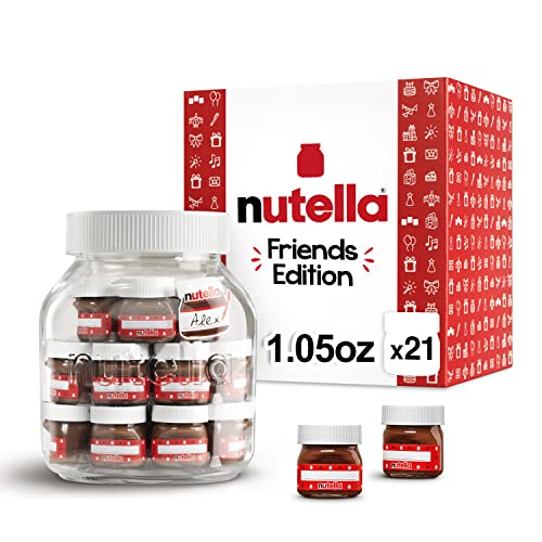 Nutella Hazelnut and Cocoa Spread, Friends Edition, 1.05 oz each, 21 Mini Jars