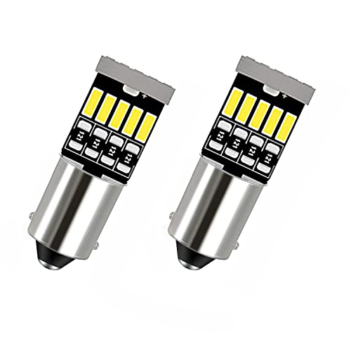 2pcs BA9S Led Car Bulb BA9 1895 1891 53 57 Led Car Bulb, 15SMD 4014 Chips 6000K White 47830 64111 3893 LED Car Bulb for Car Interior Dome Map License Plate Glove Box Light etc (2pcs)