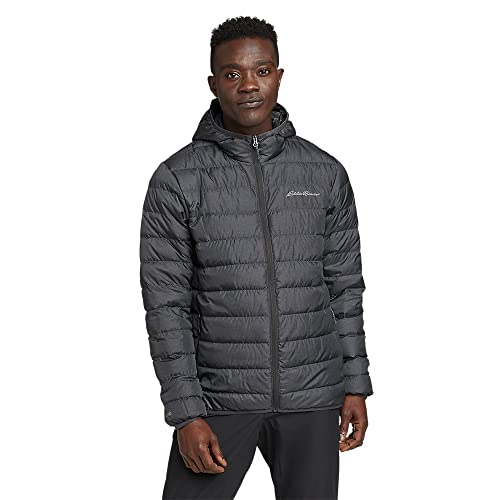 Eddie Bauer Men's CirrusLite Down Hooded Jacket, Dk Smoke Htr Recycled, Large Regular