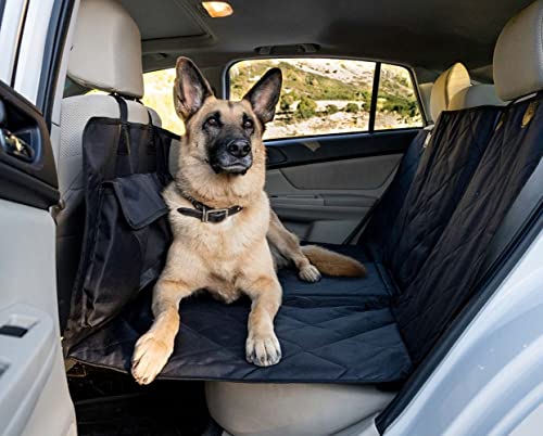 Backseat Extender for Dogs - Waterproof Back Seat Bridge for Cars, Trucks, SUVs and Sedans - Seat Extender with Mesh Window and Storage Pockets - Dog Rear Car Seat Platform with Barrier Divider