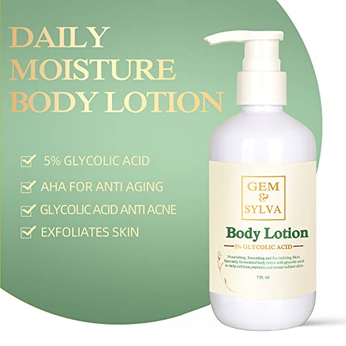 Gem & Sylva Glycolic Acid AHA & BHA Anti-Acne Ageless Body Lotion