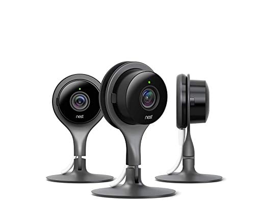 Google - Nest Cam Indoor Security Cameras, 3-Pack - Black (Renewed)