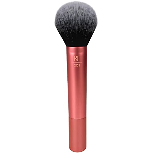 Real Techniques Ultra Plush Powder Makeup Brush, For Setting Powder, Bronzer, & Blush, Sheer, Buildable Coverage, Large, Fluffy Powder Brush, Vegan, Synthetic Bristles, 1 Count