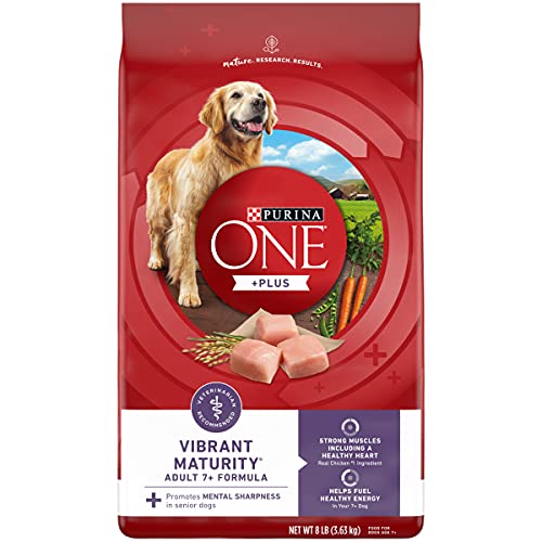 Purina ONE High Protein Dry Senior Dog Food Plus Vibrant Maturity Adult 7 Plus Formula - 8 lb. Bag