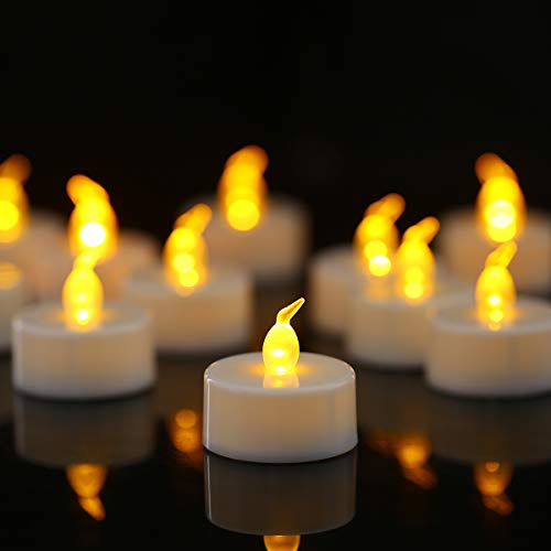 LFSEMINI LED Tea Lights, 24/50/100/200 Pack Flameless Tea Lights, Warm Yellow/Warm White, Last 150 Hours +, Battery Operated Tea Lights for Decoration(24pcs Yellow)