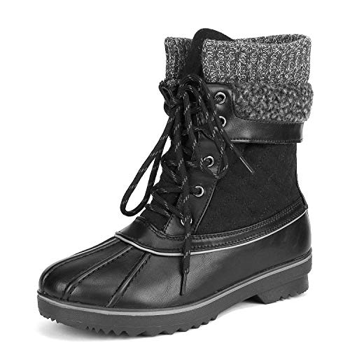 DREAM PAIRS Women's Monte_01 Black Mid Calf WaterProof Winter Snow Boots Size 10 M US