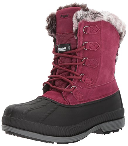 Propt womens Lumi Tall Lace Snow Boot, Berry, 9 XX-Wide US