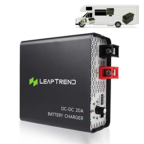 Leaptrend DC to DC Battery Charger 12V 20A On-Board for Travel Trailer,RVs,Off-Grid Camping,for Flooded, Gel, AGM, and Lithium Battery