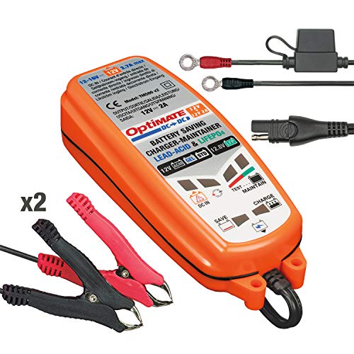 Tecmate Optimate DC to DC, TM-500v3, 6-Step 12V/12.8V 2A Sealed DC to DC Battery Saving Charger & maintainer