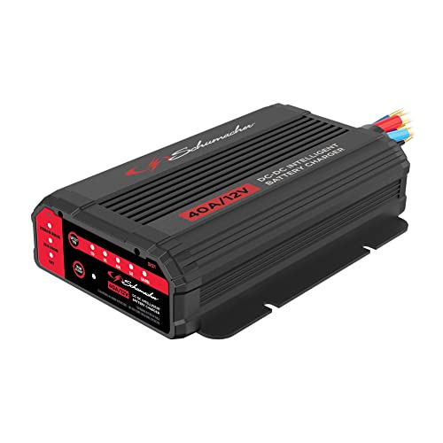 Schumacher SDC371 40A 12V DC-DC Intelligent Battery Charger  Use Solar Power or Vehicle Alternator to Charge Auxiliary Battery  For Cars, RVs, Boats, and Yachts  Off-Grid Power