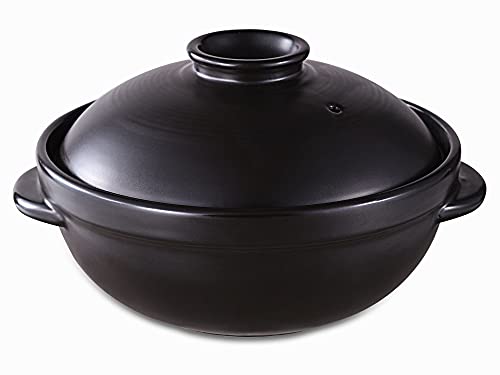 GREATUS Korean Dojagi R Pot/Premium Korean Stone Pot with lid Stone Bowl Ttukbaegi Dolsot (Large)