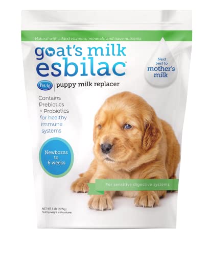 PetAg Goats' Milk Esbilac Powder - Milk Replacer for Newborn Puppies with Sensitive Digestive System - 5 lbs Powdered Drink Mix