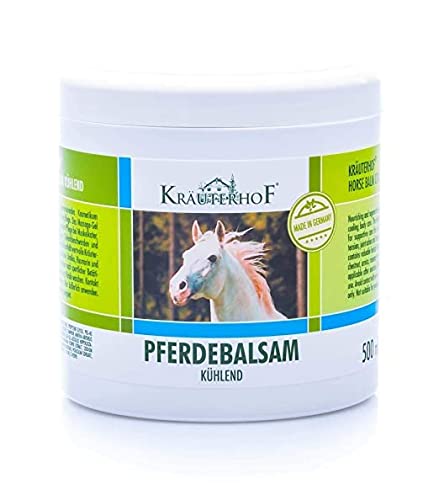 Kruterhof Horse Balm Cools and Revitalises Precious Herbal Extracts from Horse Chestnut Arnica Rosemary and Mint Oil 500 ml Tub Sealed with Aluminum Foil