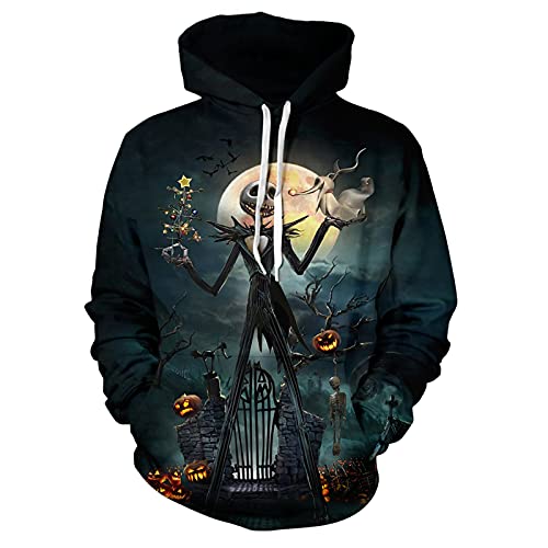 Men's And Women's Hoodies,Jack And Sally Hoodies Sweatshirt And Pants Suit 3-Small