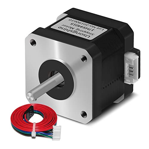Usongshine Nema 17 Stepper Motor 42BYGH 1.8 Degree 38MM 1.5A 42 Motor (17HS4401S) 42N.cm (60oz.in) 4-Lead with 1m Cable and Connector for DIY CNC 3D Printer