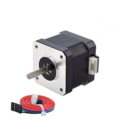 STEPPERONLINE Nema 17 Stepper Motor Bipolar 1.5A 42Ncm 42x42x38mm 1.8deg 4 Wires with 1m Cable and Connector (1 Pack)