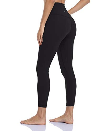 HeyNuts Hawthorn Athletic High Waisted Yoga Leggings for Women, Buttery Soft Workout Pants Compression 7/8 Leggings with Inner Pockets Black_25'' M(8/10)