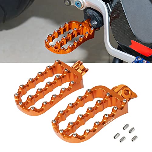 NICECNC Orange Wide Rider Motorcycle Footpeg Foot Pegs Pedals Footsteps Compatible with KTM 390 Adventure 2020 2021 2022