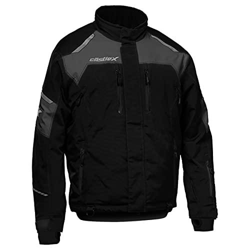 Castle X Polar Men's Snowmobile Jacket - Black/Charcoal (LRG)