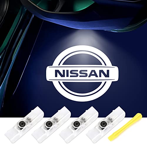 No Fade Verkoy Door Light Logo Compatible with Nissan - Welcome Lights Accessories for TERRA/Altima/Maxima/Armada/Titan/Quest/Pathfinder Series-4pcs