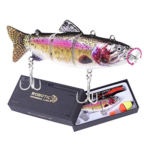 Robotic Swimming Fishing Electric Lures 5.12" USB Rechargeable LED Light Wobbler Multi Jointed Swimbaits Hard Lures Fishing Tackle