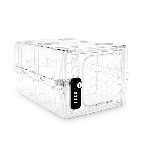 Urban August Dual Combination & Keyed Lockbox - Lockable Box for Everyday Use - Multi-Purpose lock for Home & Office Safety - Made of Industrial-Grade Plastic - One Size (Clear)