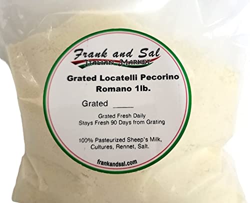 Fresh Grated Locatelli Pecorino Romano. Grated Cheese 1 Pound Imported from Italy. No Additives or Preservatives.