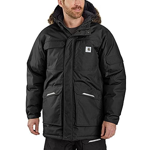 Carhartt Men's Yukon Extremes Loose Fit Insulated Parka, Black, Large