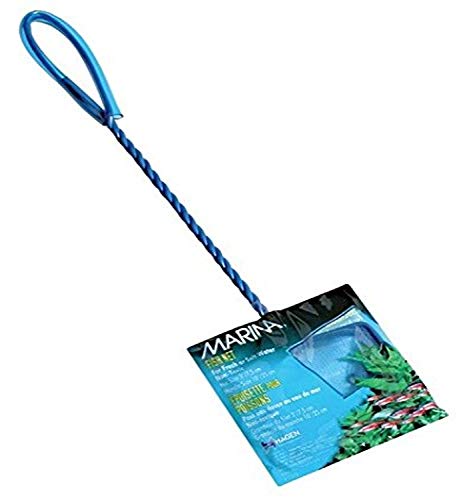 Marina 3-Inch Blue Fine Nylon Net with 10-Inch Handle, Aquarium Maintenance Tool, Blue, 11273