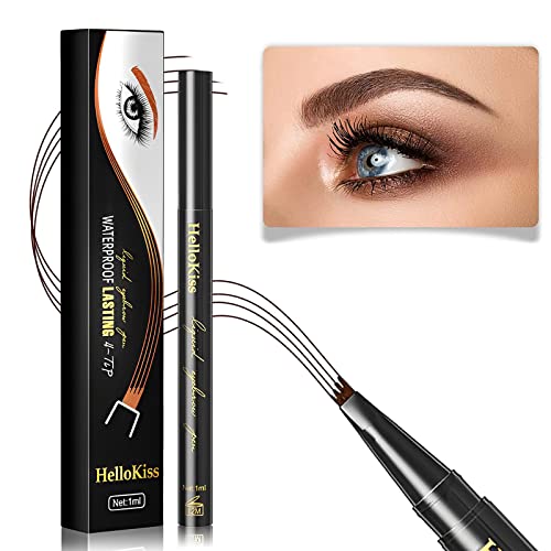 Eyebrow Pencil Eyebrow Microblading Pen Liquid Eyebrow Pen Micro 4 Point Brow Pen Long-Lasting,Water-Resistant, Smudge-Proof Fine-Stroke Microblading Pencil Eyebrow Pencil Dark Brown