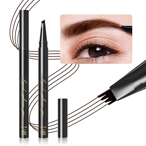 Eyebrow Pencil Eyebrow Microblading Pen - Eyebrow Makeup Micro 4 Point Brow Pen Lift & Snatch Makeup Pen Long-Lasting Waterproof Brow Pen, Creating Natural Looking Brows Effortlessly (Dark Brown)