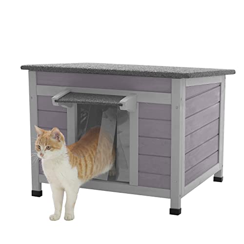 Aivituvin Feral Cat House Outdoor Indoor Rabbit Hutch for Bunnies,Cats,Dogs and Other Small Animals,Waterproof Roof