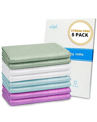 Siligli Nano Streak Free Miracle Cleaning Cloths Reusable Nano Easy Clean Cloth Nanoscale Cleaning Cloth Nano Cleaning Cloths, Pack of 8, 11.8"15.6"