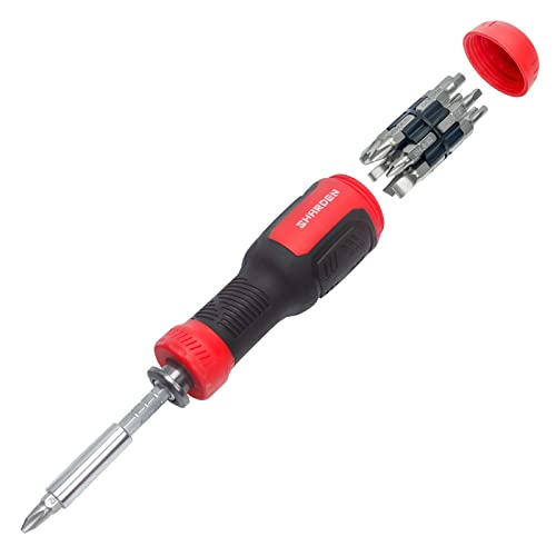 SHARDEN Multi Screwdriver 13-in-1 Screw Driver Adjustable Screwdriver Set Multitool All in One with Torx Security, Flat Head, Phillips, Hex, Square and 1/4 Nut Driver