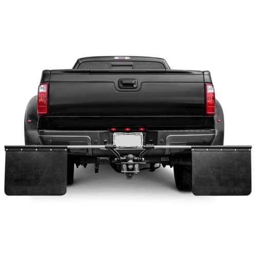 ouyanglong 00108 Mudflap Adjustable System for Most Pickup/Truck 2" Hub with Matte Black Stainless Steel Trim Plates