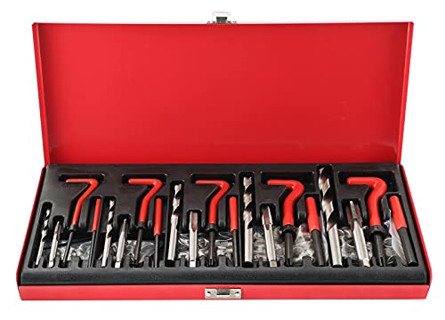 ATPEAM Metric Thread Repair Tool Kit | 131PCS HSS Drill Bits Taps Threaded Inserts Installation Tool and Helicoil Thread Repair Kit for Repairing M5 M6 M8 M10 M12 External and Internal Screw Holes