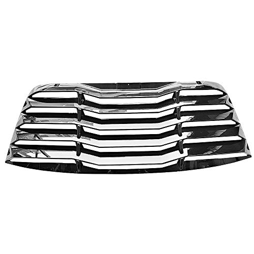 IKON MOTORSPORTS, Window Louver Compatible with 2008-2023 Dodge Challenger, Gloss Black Sun Shade Cover Rear Windshield Louver, 2009 2010 2011 2012 2013 2014 2015 2016 2017 2018 2019 2020