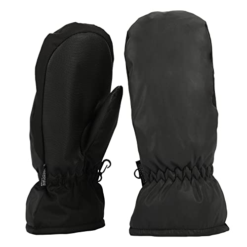 ONNAS Winter Ski Mittens for Men & Women - Warm Adult Snow Mitts for Cold Weather - Waterproof Gloves for Snowboarding, Skiing, Black Reflective