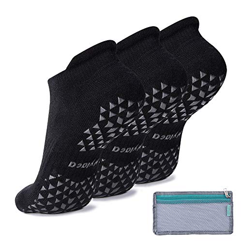 Hylaea Grip Socks for Pilates, Hospital, Barre, Non Slip Yoga Socks for Women & Men, Ankle Cut, Cushioned, Anti skid, Home Slipper Socks