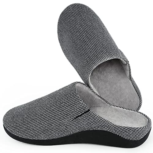 V.Step Orthotic Slippers with Arch Support, Orthopedic House Slipper for Men Women Plantar Fasciitis Flat Foot Upgrade, Grey W9.5/M7.5