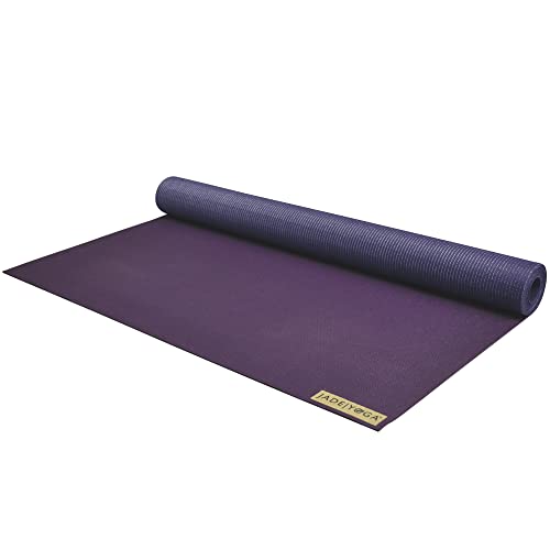 JadeYoga - Voyager() Yoga Mat - Natural Rubber Lightweight & Portable Gym Fitness Exercise Stretching Workout Mat For Home or Gym; Non-Slip Yoga Mat for Women & Men Yoga Mat, 68" Purple