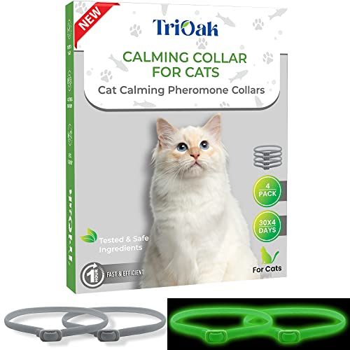 4 Pack Calming Collar for Cats, Cat Calming Collar, All New Calming Pheromone Collar for Cats, Cat Pheromone Collar, Cat Calming Collar for Anxiety, Efficient Relieve Anxiety and Stress (Gray Edition)