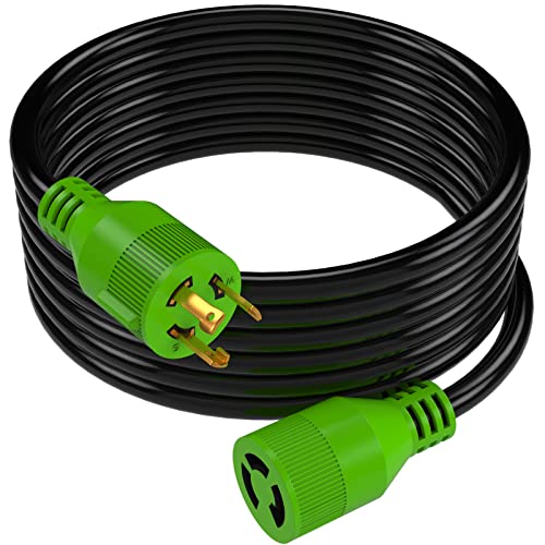 RVMATE 3 Prong 30 Amp Generator Extension Cord 25 Feet, NEMA L5-30P/L5-30R 125V SJTW Jacket