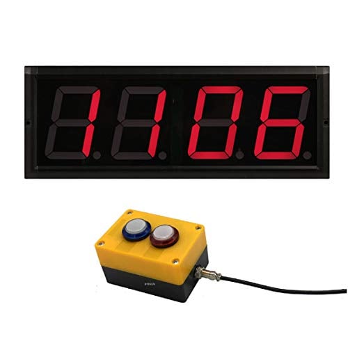 BTBSIGN LED Up/Down Counter with Switch Box & Remote Red 4'' LED Display (4Digit)