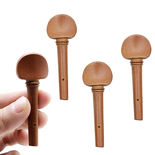KAIY 4pcs 4/4 Size Violin Fiddle Tuning Pegs Set Jujube Wooden Wood Violin Tuning Pegs Replacement for 4/4 Size Violin