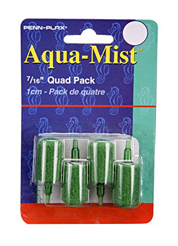 Penn-Plax AS6Q 4-Pack Aqua Mist Air Stone Cylinder Aerator for Fish Tank | Easy to Install to Your Pump | Aerates Your Tank